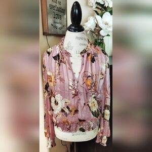 Tamara H. Mauve & Gold Blouse